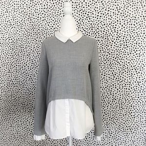 Zara | Grey White Top